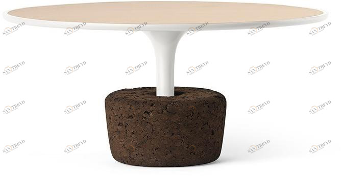 DAM Низкий круглый журнальный столик из шпона дерева sun-id-1448518
