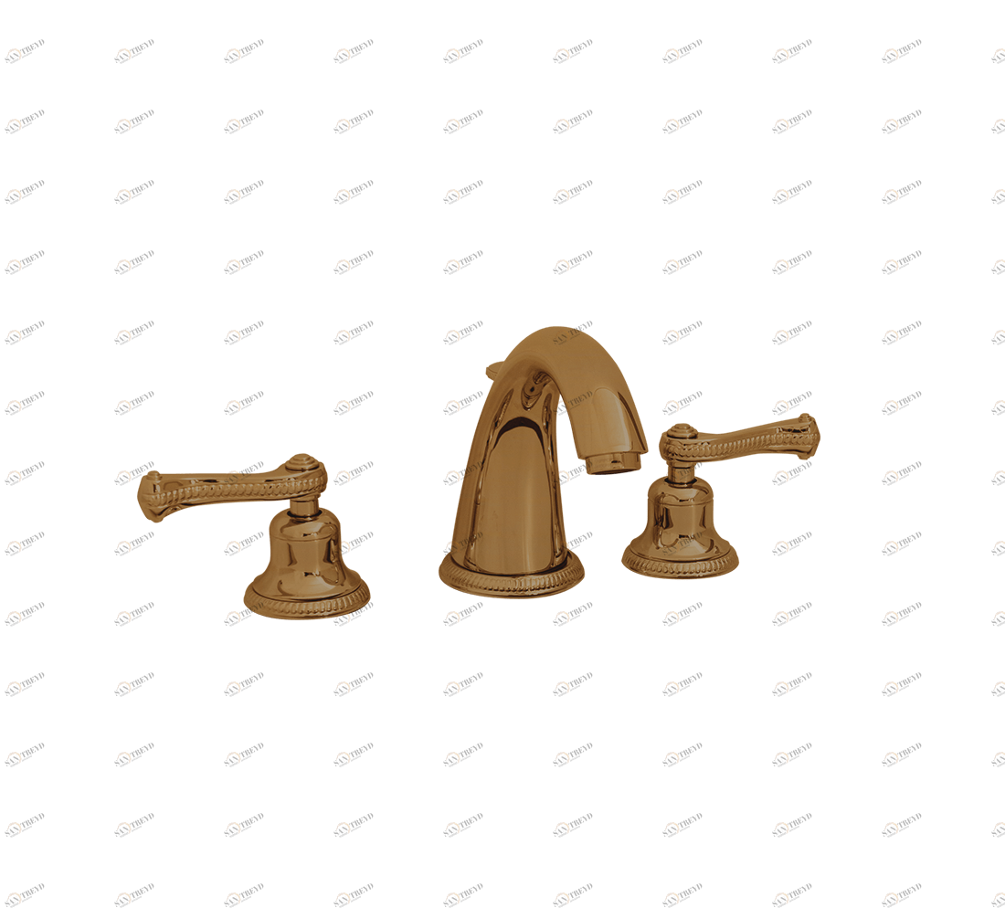 Gentry Home Смеситель для умывальника на три отверстия с выдвижным краном Tiffany Бронза GH100403