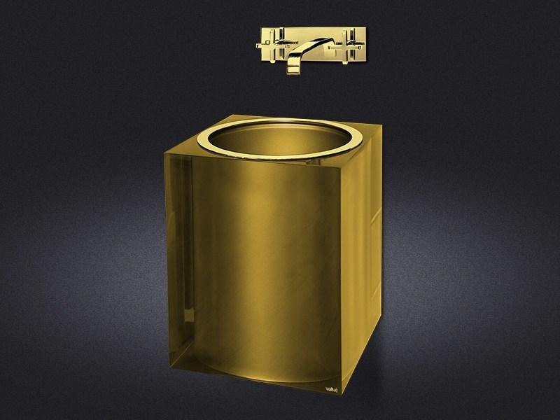 2608023 Подвесная раковина настенная овальная Vallvé Gold gloss белая - Вид №1