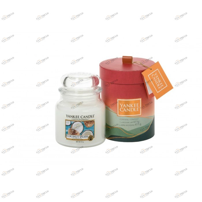 Подарочный набор средняя свеча "Кокосовый всплеск" в упаковке YANKEE CANDLE  268083 Белый 