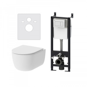 DX86.IS10101.1700 Инсталляция с клав белый с подвесным унитазом безободк с сид м/лифт Damixa Sirius