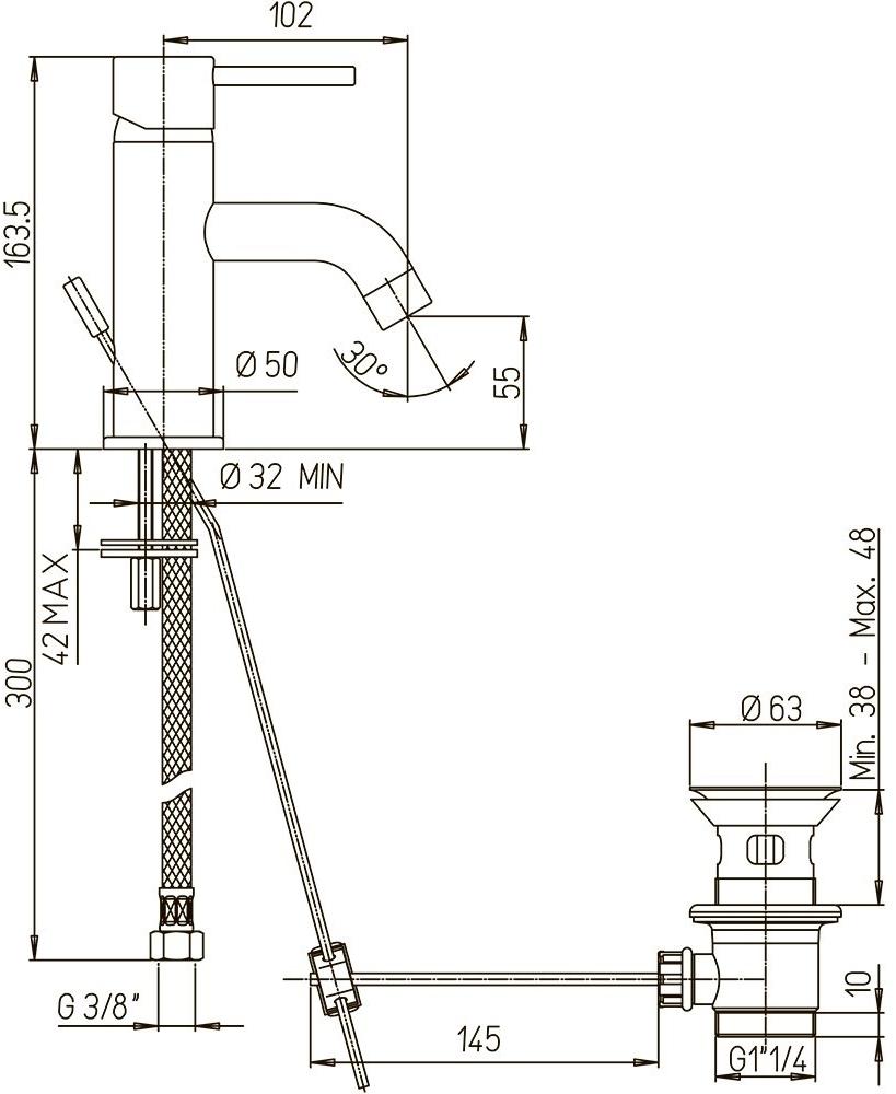 Paini Cox 78OP211 смеситель для раковины  - Вид №3