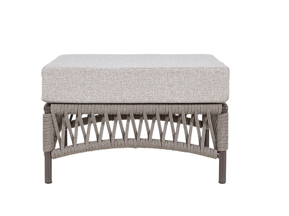 Квадратный тканевый садовый пуф с металлическим основанием и веревкой Rever Канны ARCH-00047264