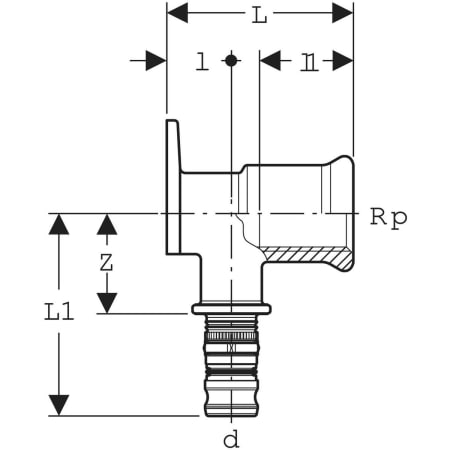 GEBERIT 612.273.00.5 Водорозетка Geberit Mepla 90°  - Вид №2