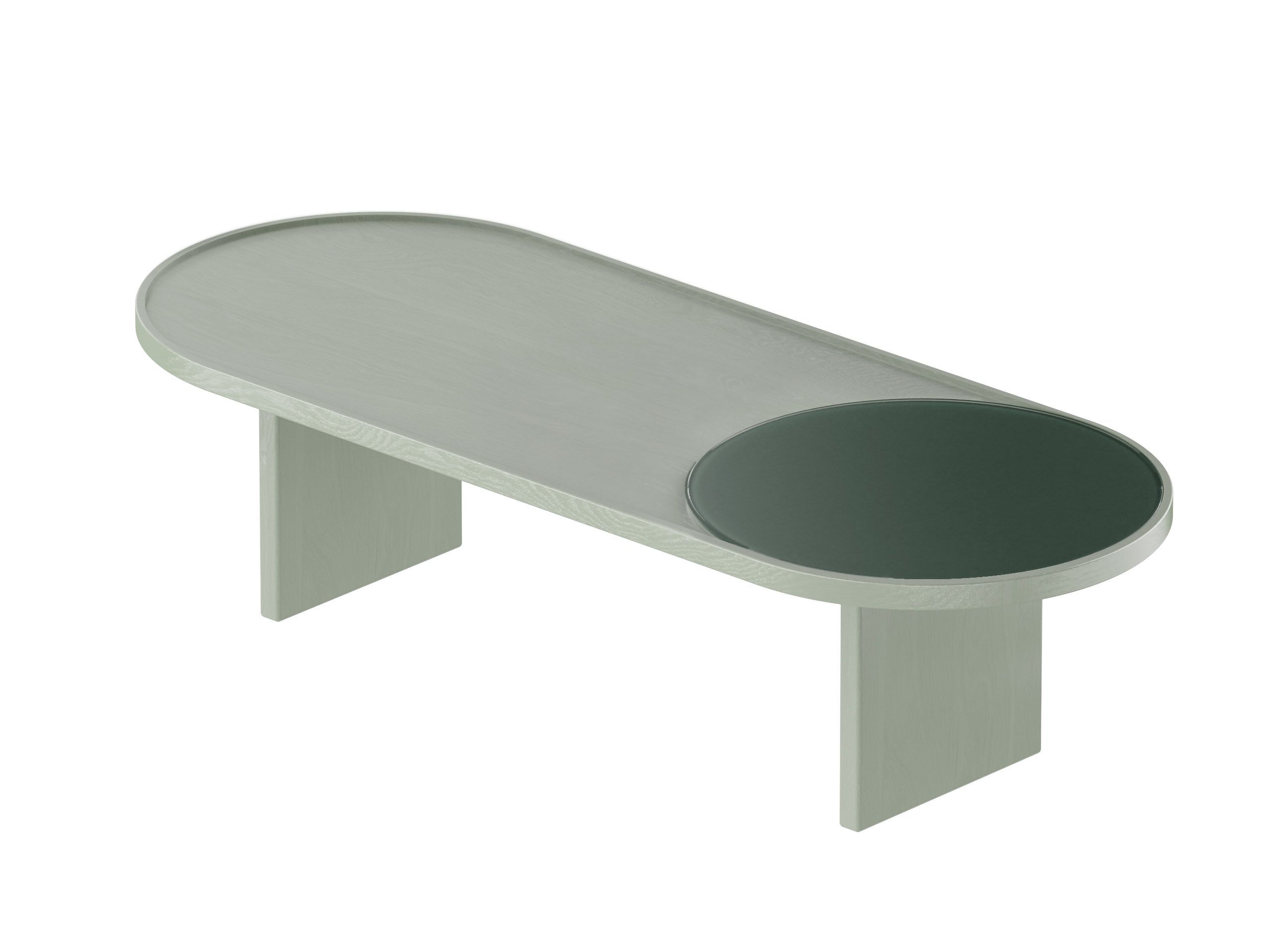 Овальный журнальный столик из дерева и стекла Noah Living Piet ARCH-00144652 - Вид №12