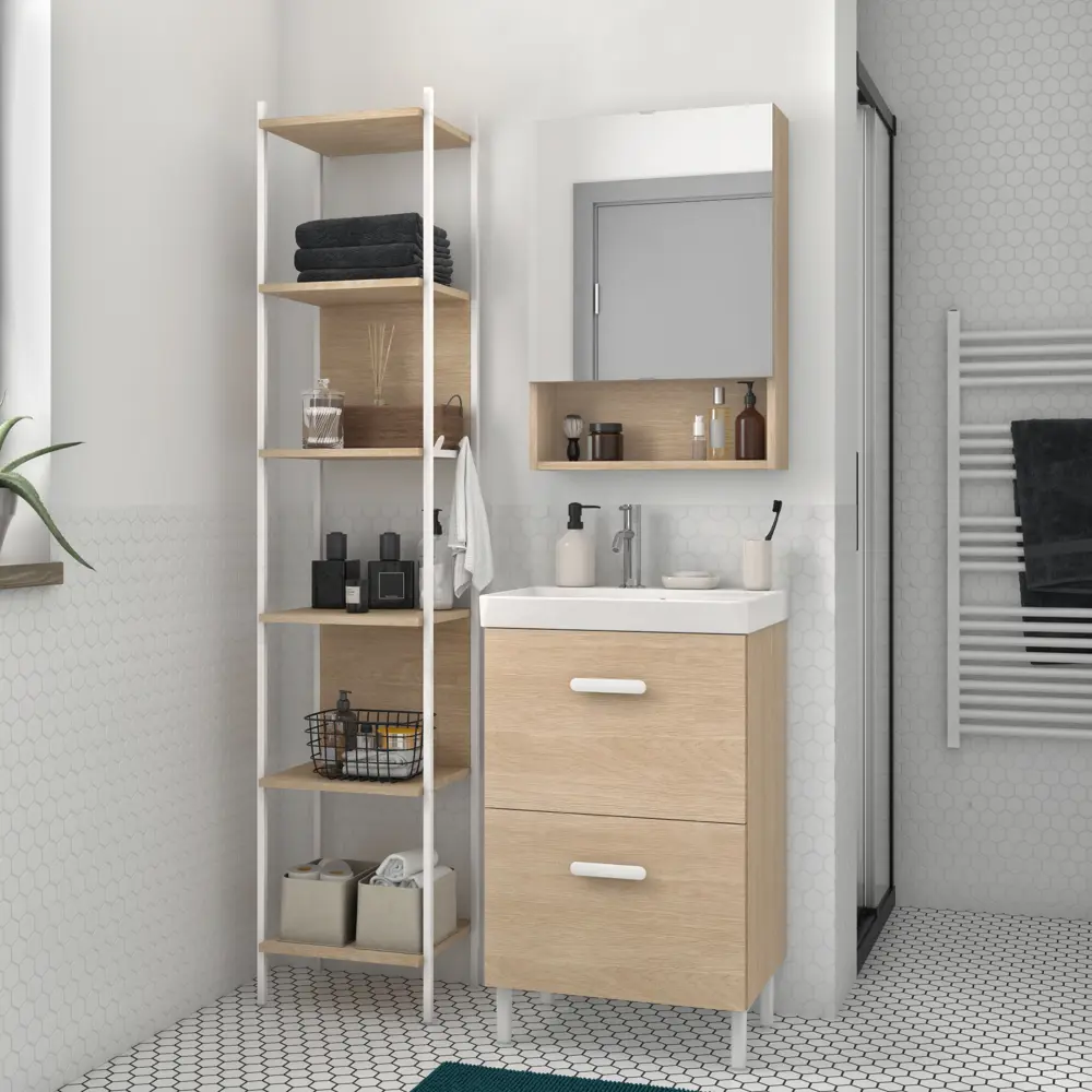 Тумба под раковину Sensea Easy напольная 50 см цвет дуб STLM-2030653 - Вид №10
