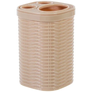 Стакан для зубных щёток настольный Swensa «Rotang» пластик цвет бежевый