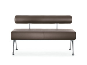 Кожаная скамья со спинкой