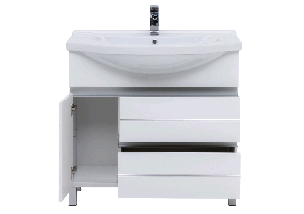 Тумба с раковиной Aquanet Доминика 90 R белый (раковина Эльбрус) 0023840600168865 - Вид №5