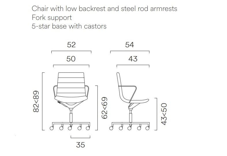 5 спиц подлокотник ткань операционный офисный стул FREZZA Key ARCH-00143152 - Вид №3