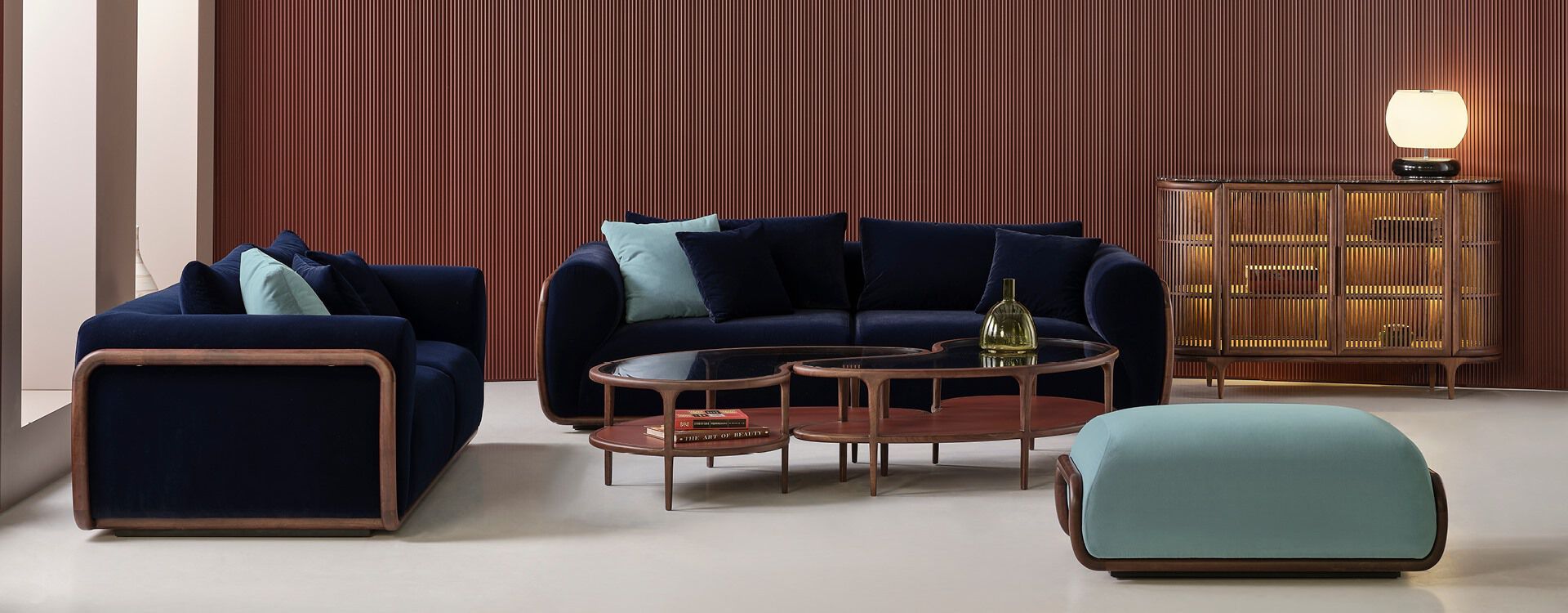 Бархатный диван Mobi BORSALINO ARCH-00063806