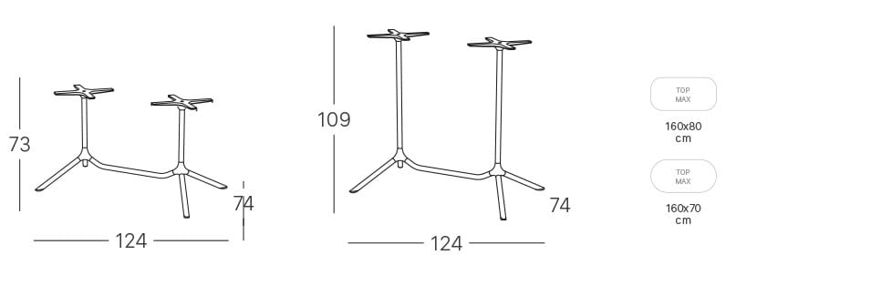 Овальный или прямоугольный стол с двойным основанием с 3 спицами S-CAB Tripé ARCH-00147330 - Вид №7