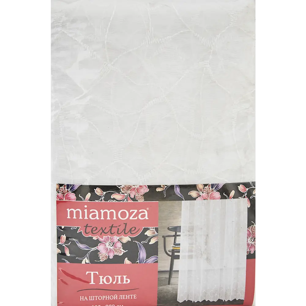 Тюль на ленте «Геометрия» 300x280 см цвет белый MIAMOZA STLM-2038473 - Вид №7