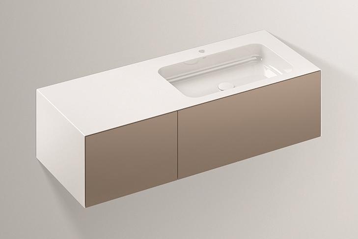 5159811000 Умывальник с тумбой, wp.folio9, белая, proshield, лакированная, шелковисто-матовый блеск, лунный камень Alape серия FO (Folio) 