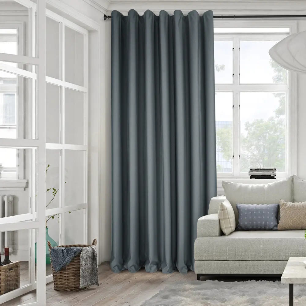 Штора на ленте Аликанте 160x260 см цвет серый MIAMOZA STLM-2017212 - Вид №4