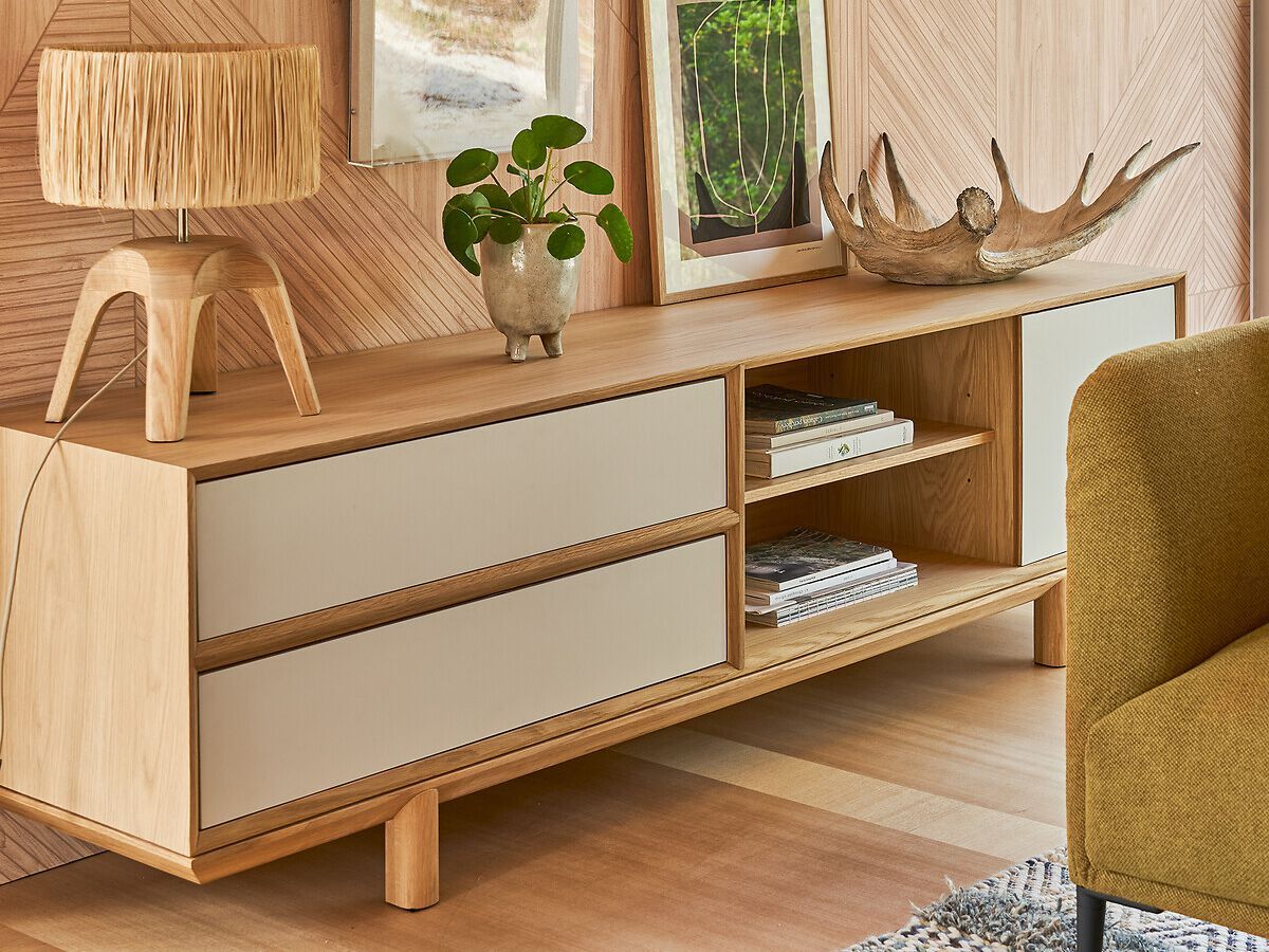 Настольная лампа из дуба и рафии AMPM LEONTI ARCH-00091553 - Вид №4