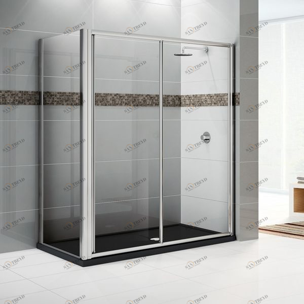 Novellini. Душевой уголок 162x90 см 2P+F с серебристым профилем STAR NSTAR2P1561BNSTARF841B