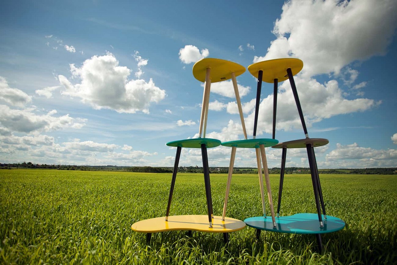 Кофейный столик с черными ножками кейл "Капля" WOODI  00-3966164 Зеленый  - Вид №17