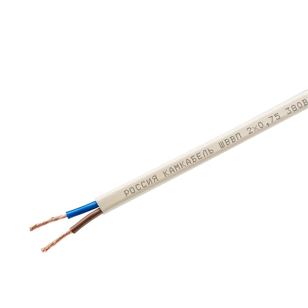 Провод Камкабель ШВВП 2x0.75 50 м ГОСТ цвет белый STLM-2172768 - Вид №2