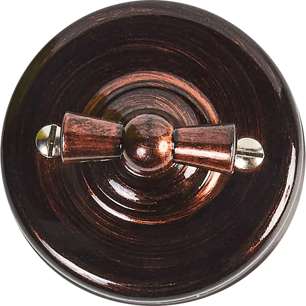 Выключатель Electraline одноклавишный в медном глянце 84229216 Лофт STLM-0047243