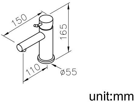 JUSTIME Смеситель для умывальника, однорычажный, из хромированной латуни Simple 6768-90-80cp - Вид №1