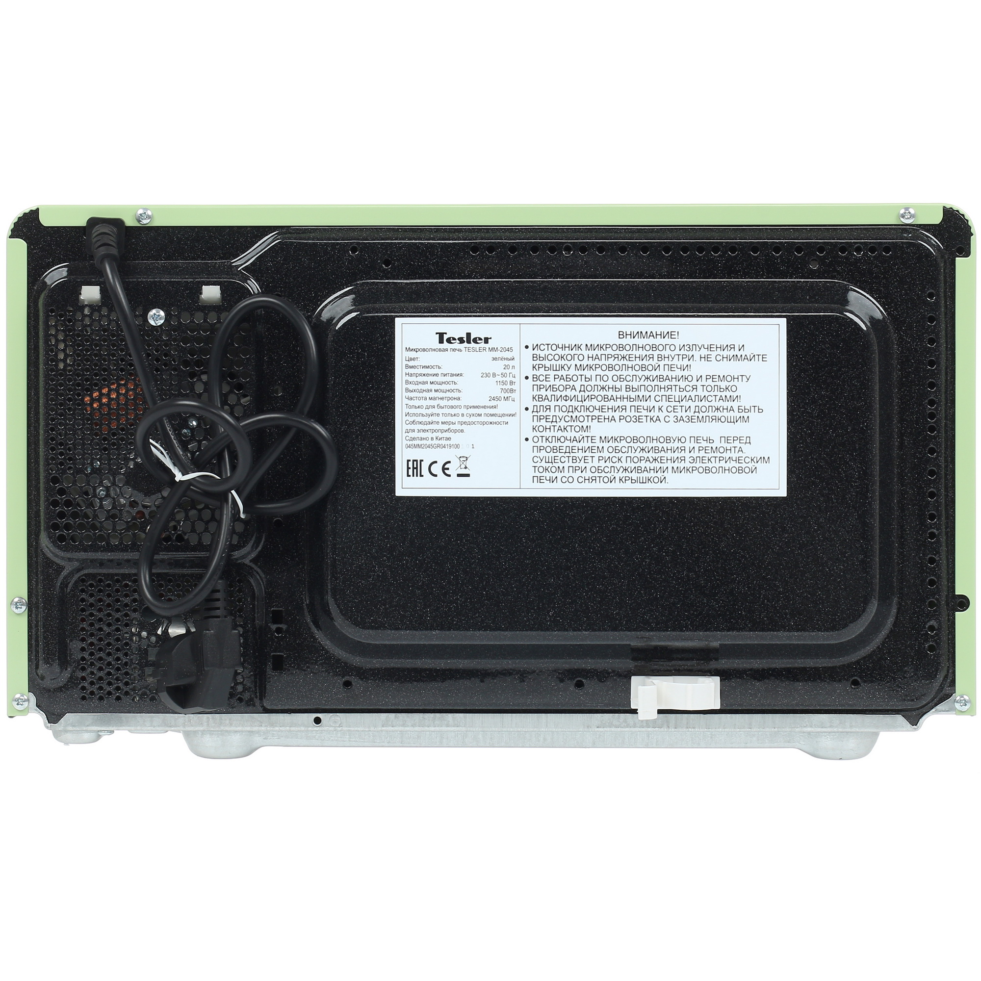 8152751 Микроволновая печь Tesler MM-2045 зеленый STDN-0126022 - Вид №6