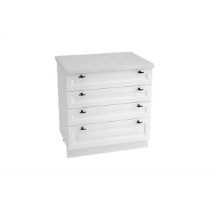 90902794 Напольный шкаф Сурская мебель Blanco 80x81.6x47.8 см 4 ящика ЛДСП цвет белый STLM-1376951