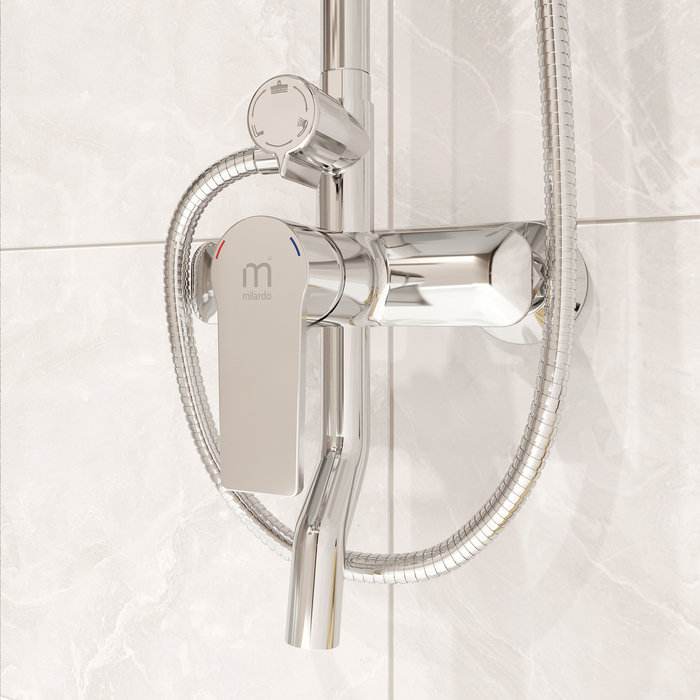 HELSB1FM06 Смеситель с вер*ним душем Milardo Helic  - Вид №3
