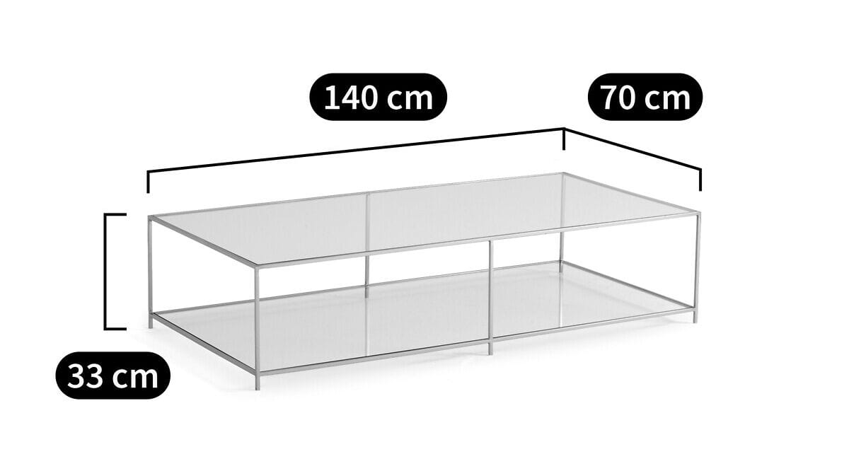Низкий прямоугольный журнальный столик из закаленного стекла AMPM Сибил ARCH-00046104 - Вид №3
