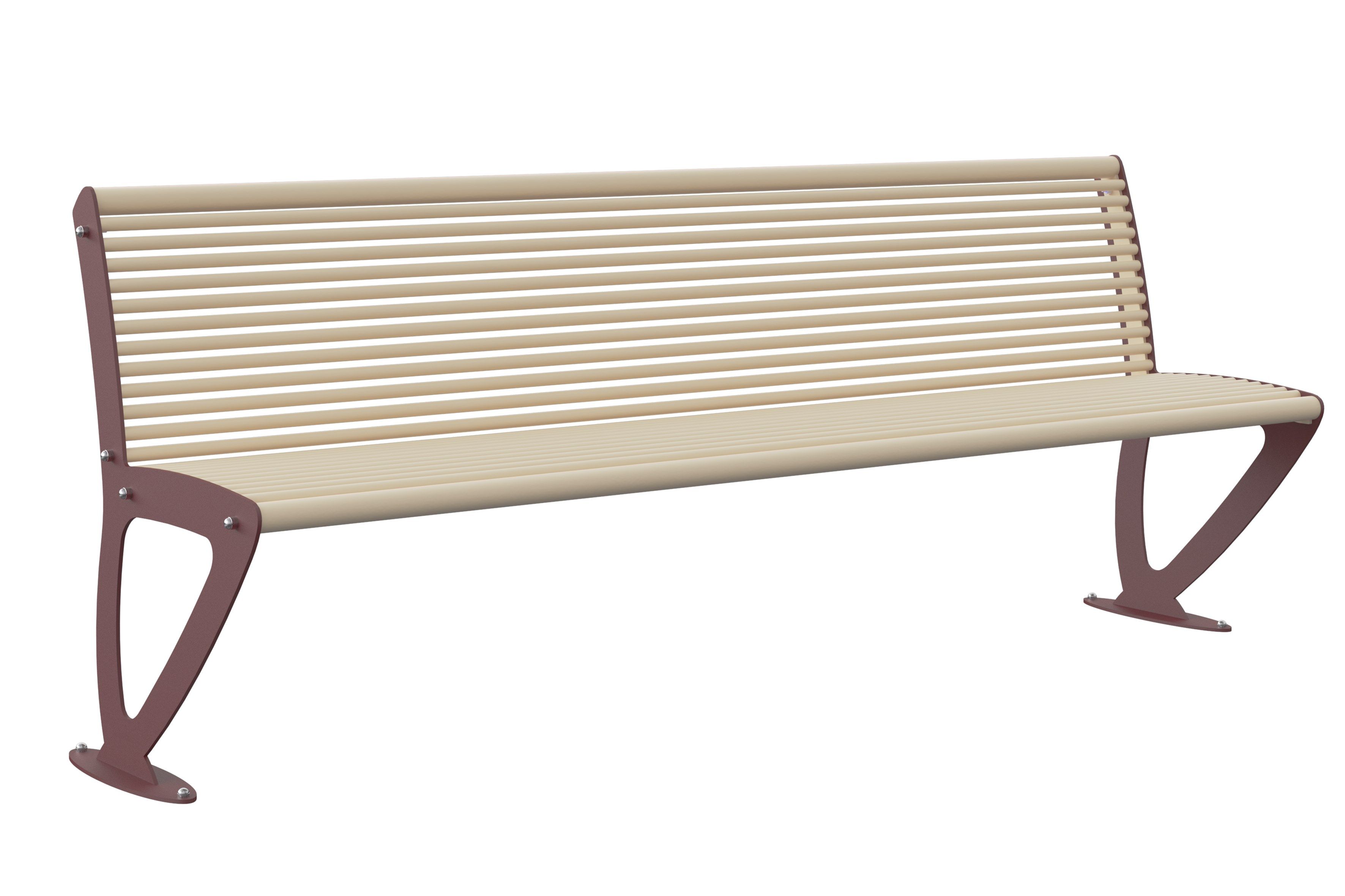 Оцинкованная стальная скамья со спинкой Lazzari BRUXELLES ARCH-00152249 - Вид №1