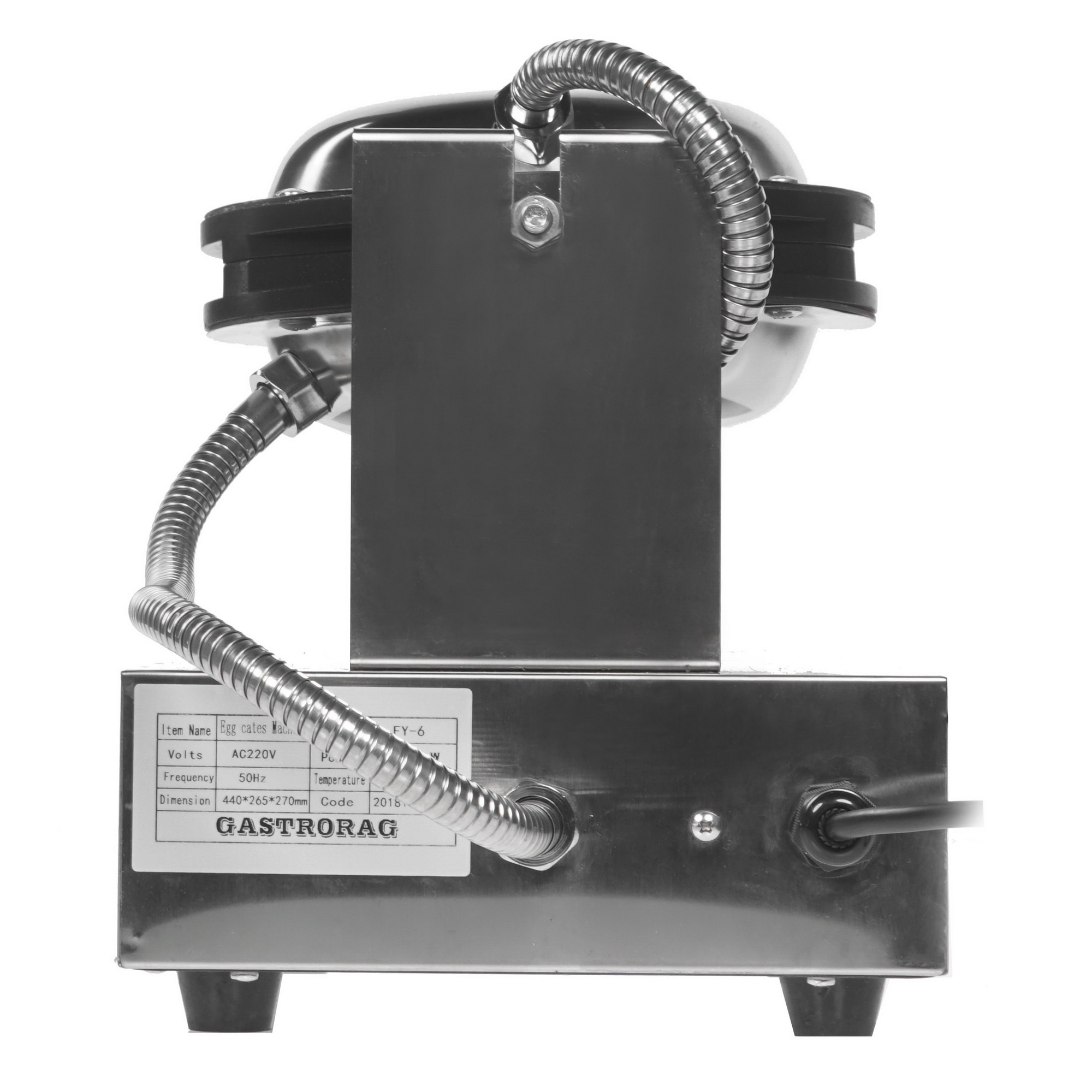 7993209 Вафельница GASTRORAG FY-6 черный [1400 Вт, гонконгские вафли, 1 шт, антипригарное покрытие, корпус - металл] STDN-0145645 - Вид №4