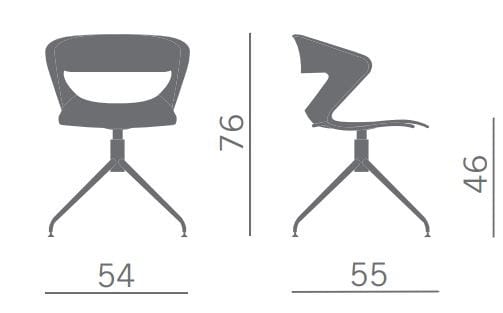 Тканевый мягкий поворотный стул Kastel Kicca ARCH-00090711 - Вид №2