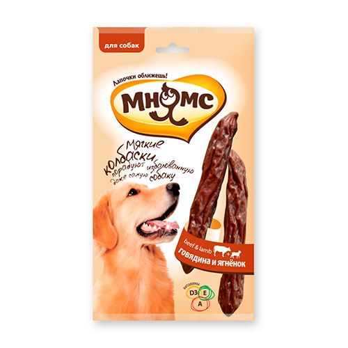 ПР0025828 Лакомство для собак Pro Pet мягкие колбаски, с говядина, ягненок 70г МНЯМС 