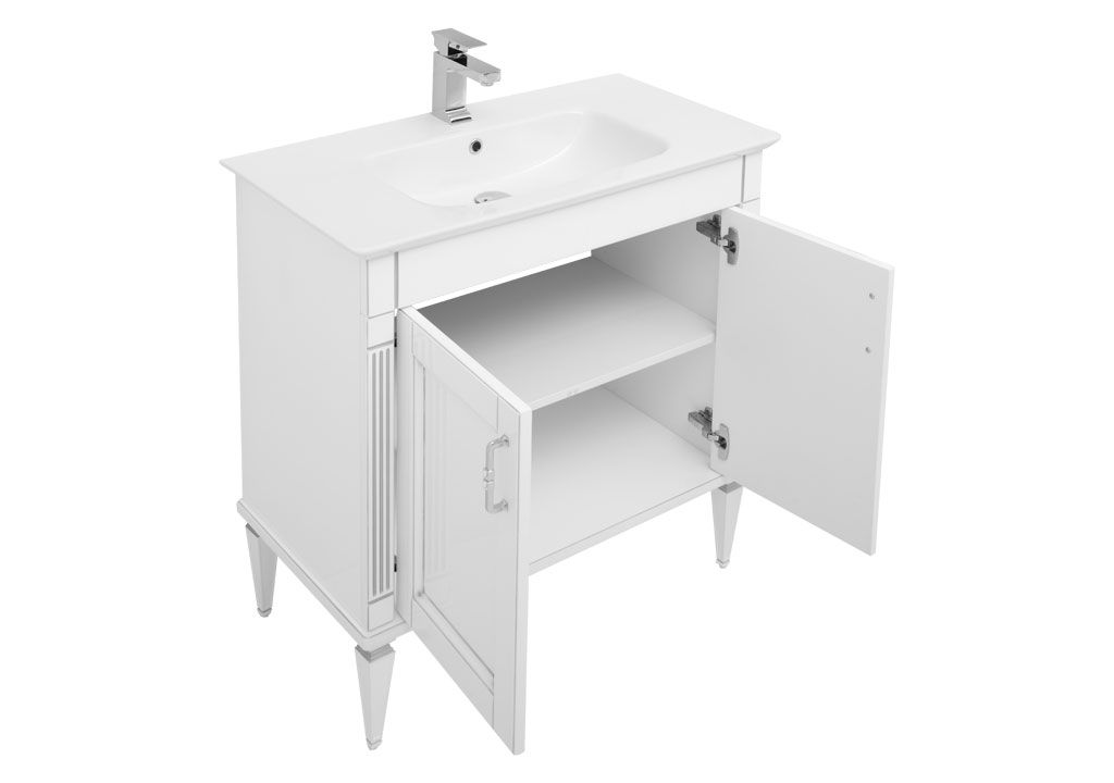 Комплект мебели для ванной Aquanet Селена 90 белый/серебро 00233126 - Вид №3