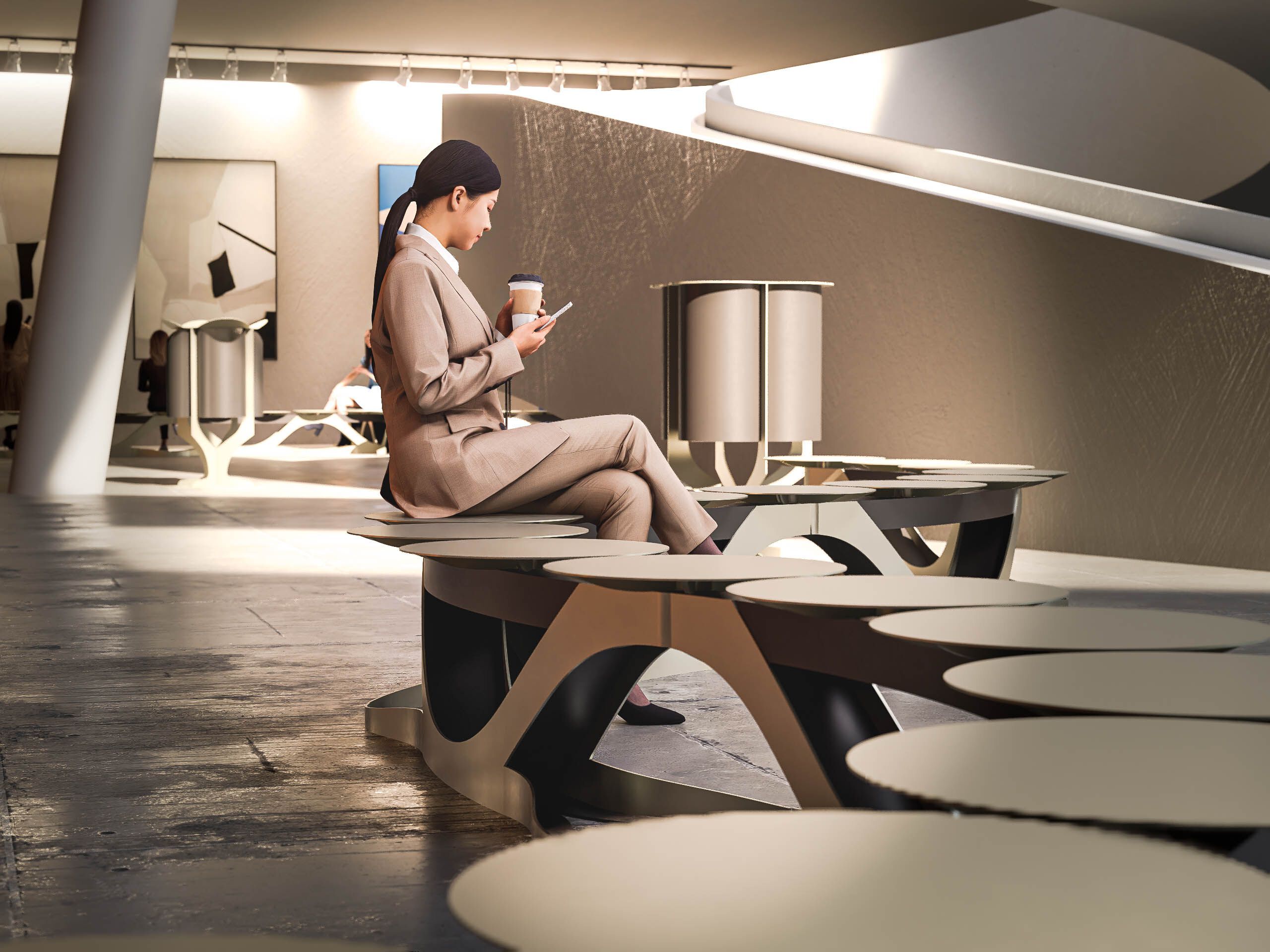 Стальная стойка для мусора с порошковым покрытием с крышкой CITYSì плющ ARCH-00076273 - Вид №6