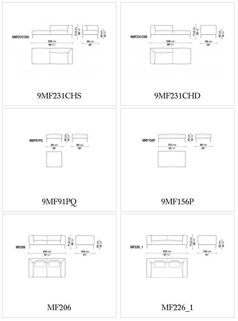 Угловой диван из ткани B&B Italia Michel ARCH-00027825 - Вид №10