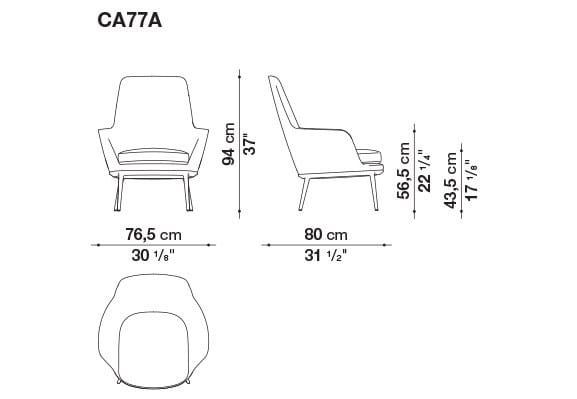 Тканевое кресло с подлокотниками Maxalto Caratos ARCH-00050476 - Вид №2