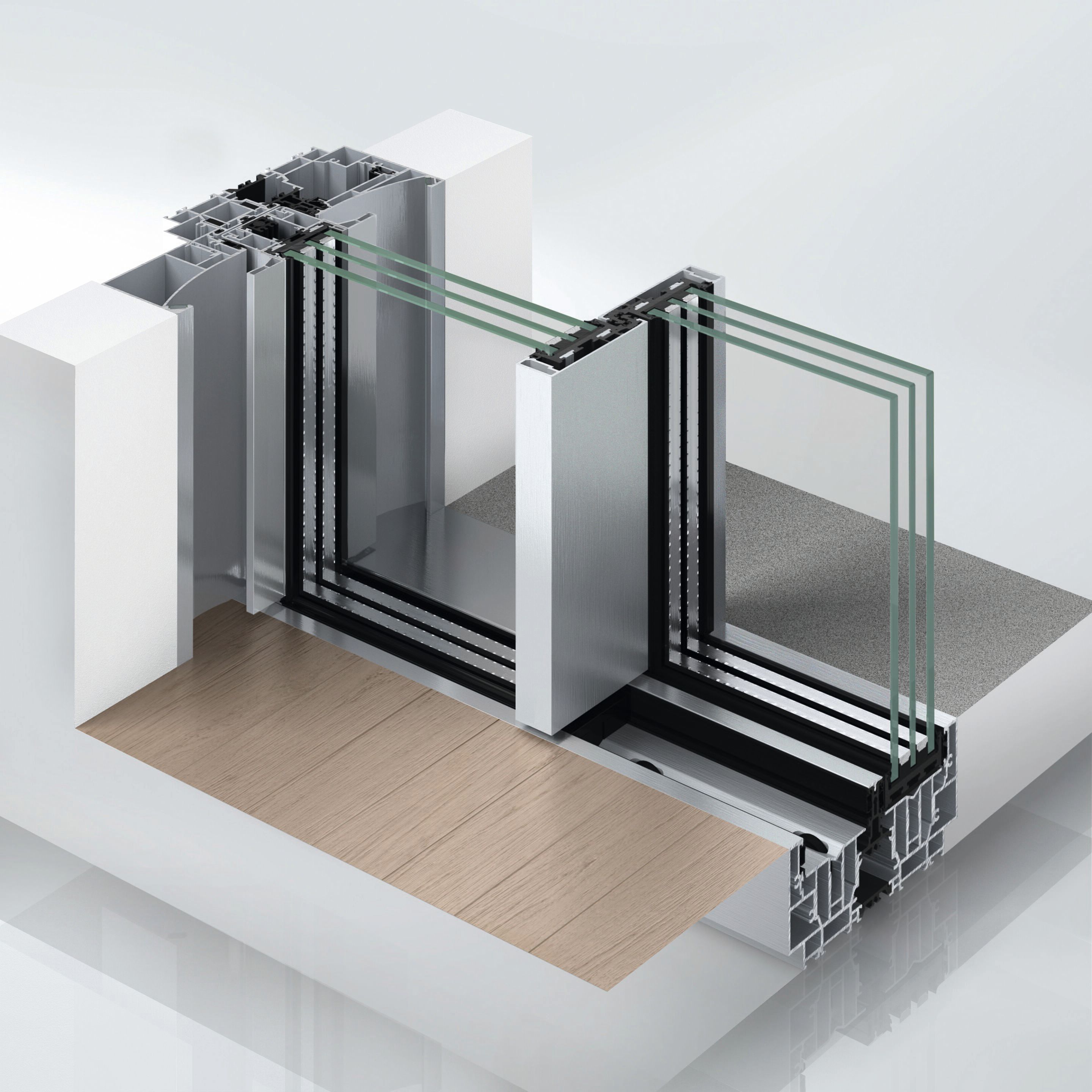 Алюминиевая и стеклянная раздвижная система Schüco Schüco AS PD 75.HI ARCH-00040078 - Вид №11