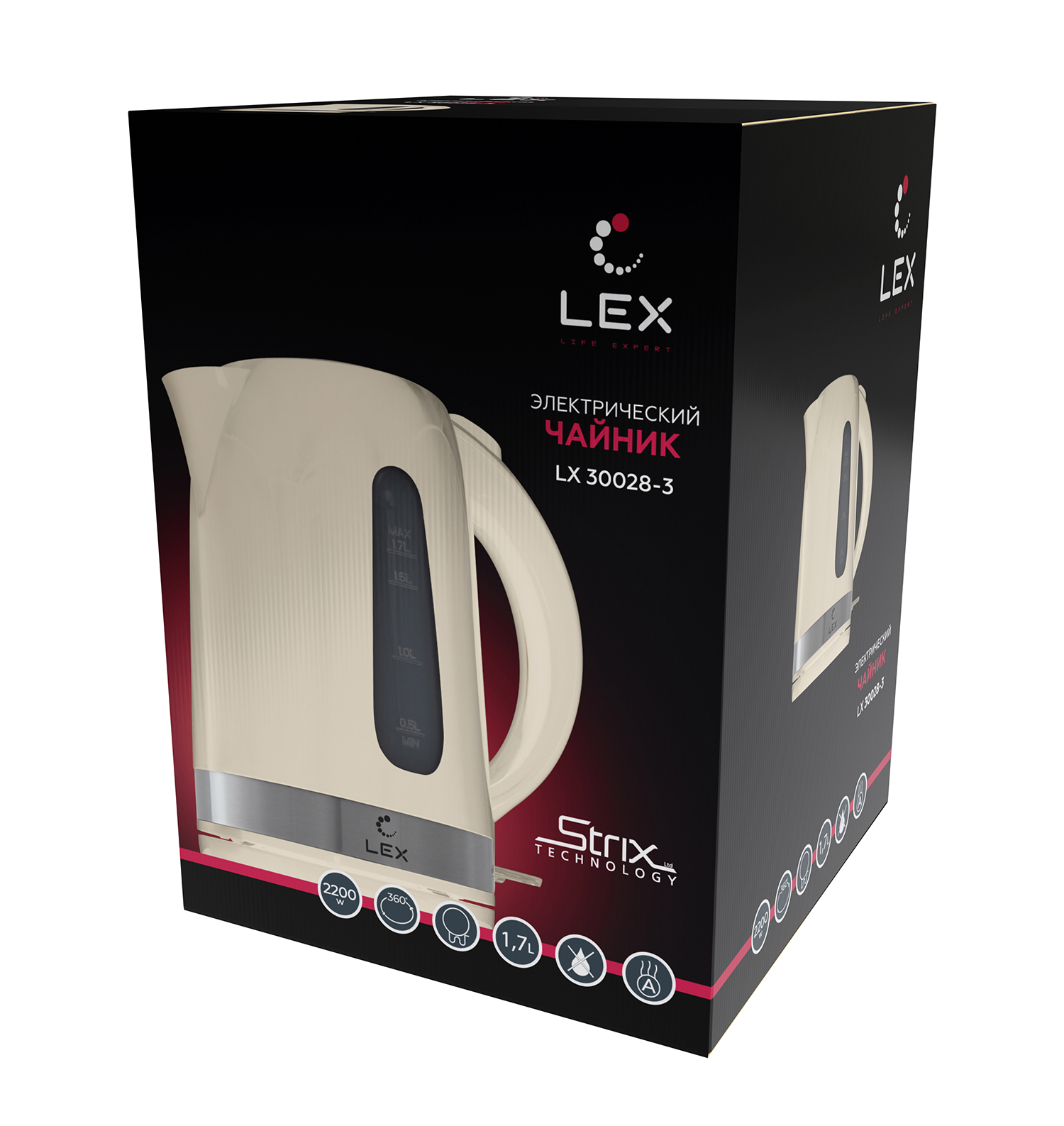 5361009 Электрочайник LEX LX 30028-3 бежевый STDN-0057746 - Вид №5