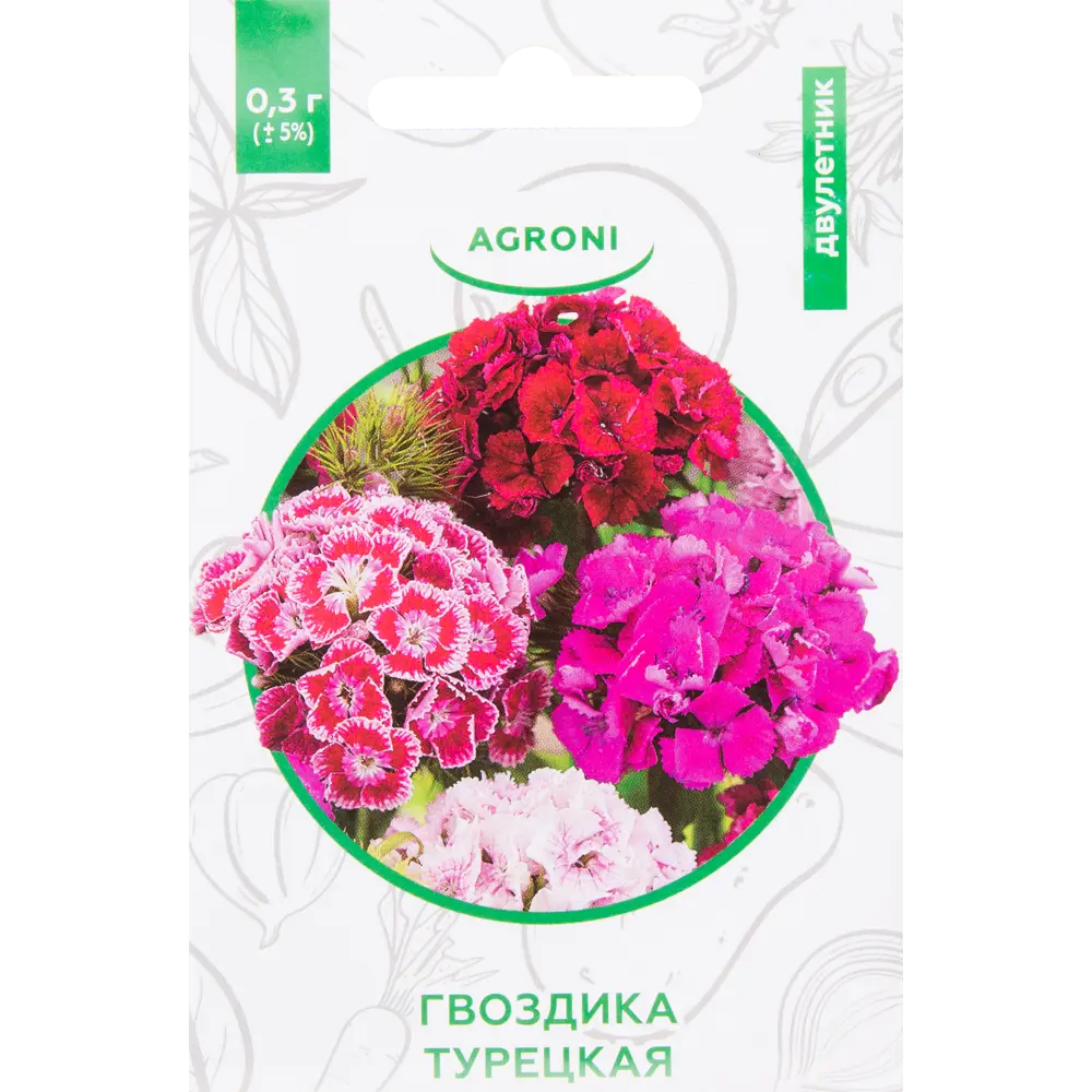 Семена цветов Гвоздика турецкая смесь окрасок Agroni 82457717 STLM-2067164 