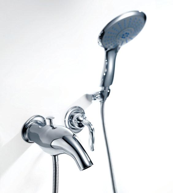 JUSTIME Настенный однорычажный смеситель для ванны из хромированной латуни с ручным душем Ether 6781-x4-81cp - Вид №2