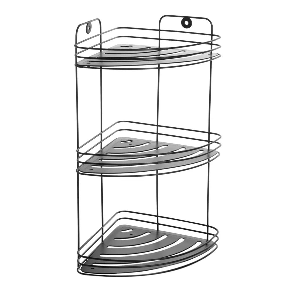 Полка Raindrops угловая Black W7256 3 яруса 20x20x40 см STLM-2101894