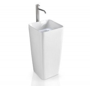 L506T0R0VP100 Раковина напольная ELITE SQUARE 420х420х870 мм без отверстия под смеситель Белый глянцевый