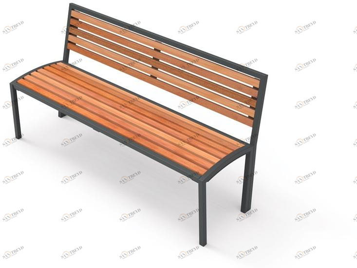 City Design Деревянная скамейка со спинкой Camilla Camilla - sw