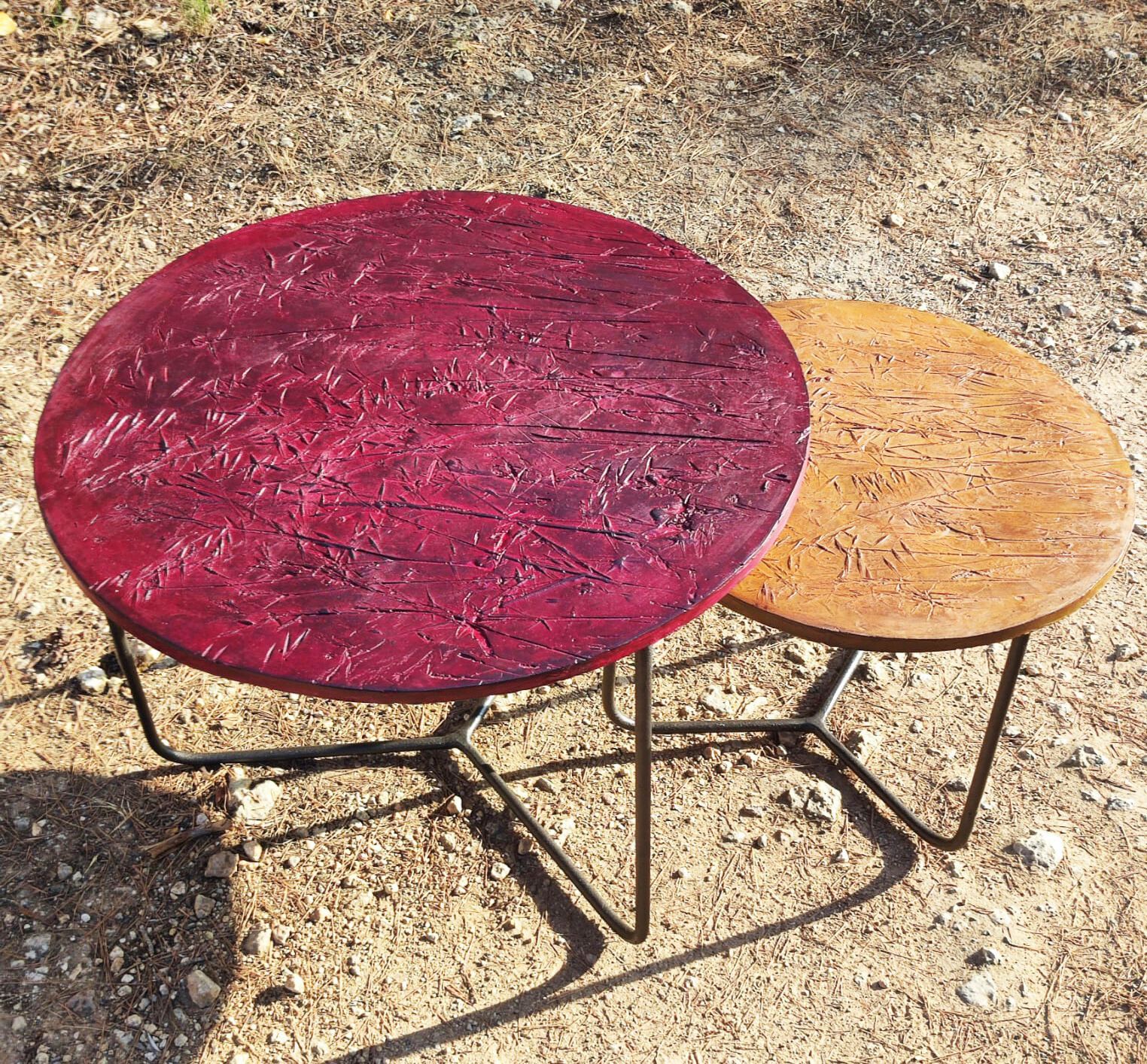 Круглый стальной журнальный столик для гостиной ICI ET LÀ Бетон ARCH-00087880 - Вид №1