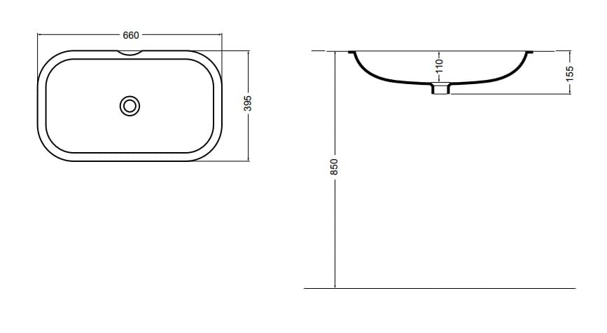 Керамическая раковина с одной столешницей Axa Prisma Sink Bowl Normal ARCH-00032547 - Вид №3