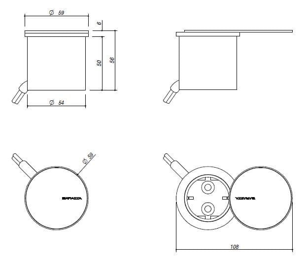 Одиночная электрическая розетка schuko из нержавеющей стали Barazza 1PSS ARCH-00153171 - Вид №2