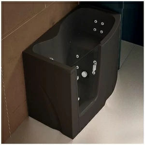 Ванна с гидромассажем GRUPPO TREESSE Gen-Y V3417-DX черная угловая сидячая с дверью правосторонняя