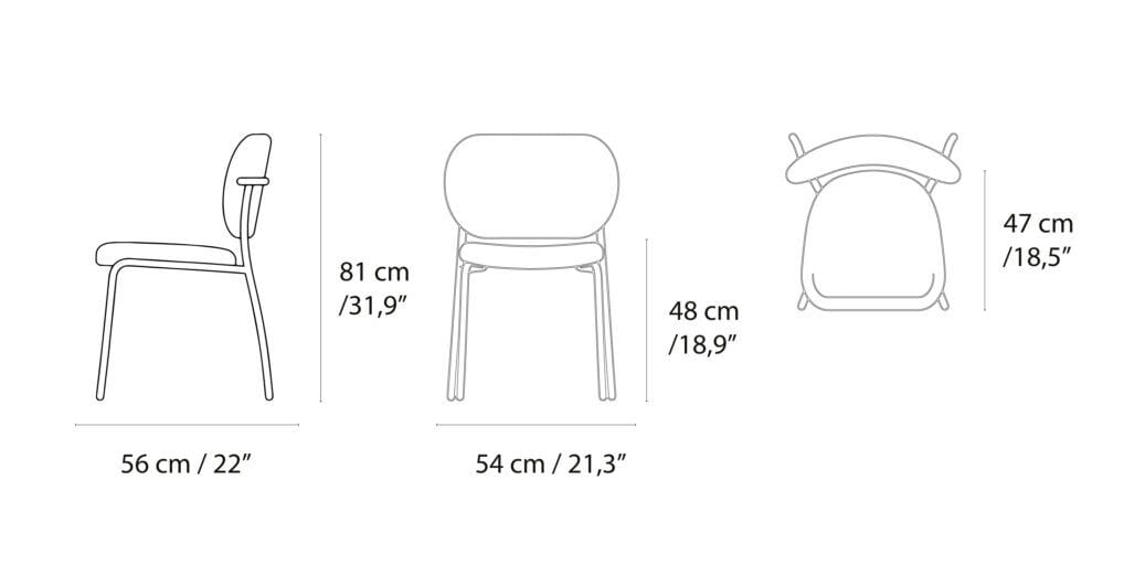 Мягкий стул из ткани Tonon Eli ARCH-00146660 - Вид №8