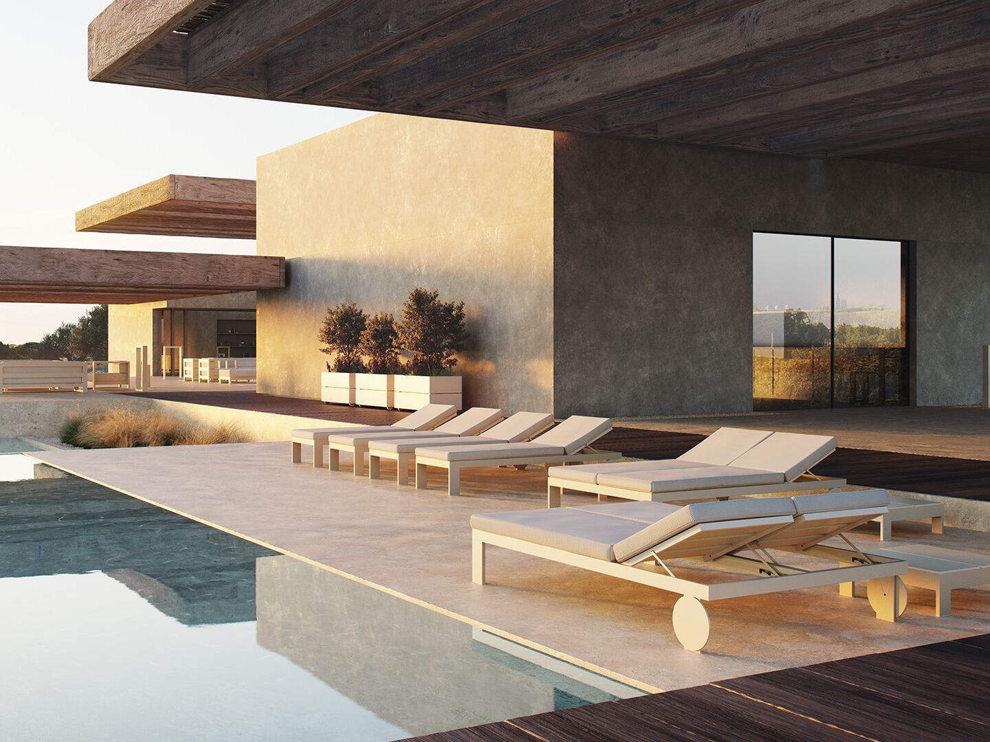 Тканевая откидная Садовая кровать с колесами Vondom Posidonia ARCH-00097338 - Вид №1